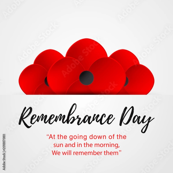 Fototapeta Remembrance Day vector card.