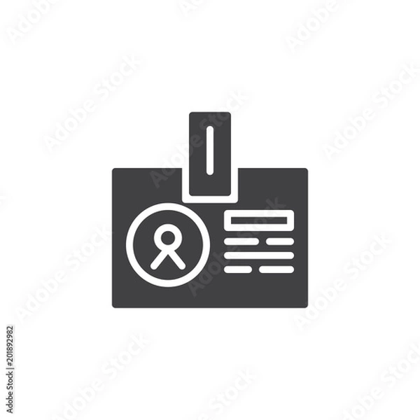 Fototapeta Badge vector icon. filled flat sign for mobile concept and web design. Business id card simple solid icon. Symbol, logo illustration. Pixel perfect vector graphics