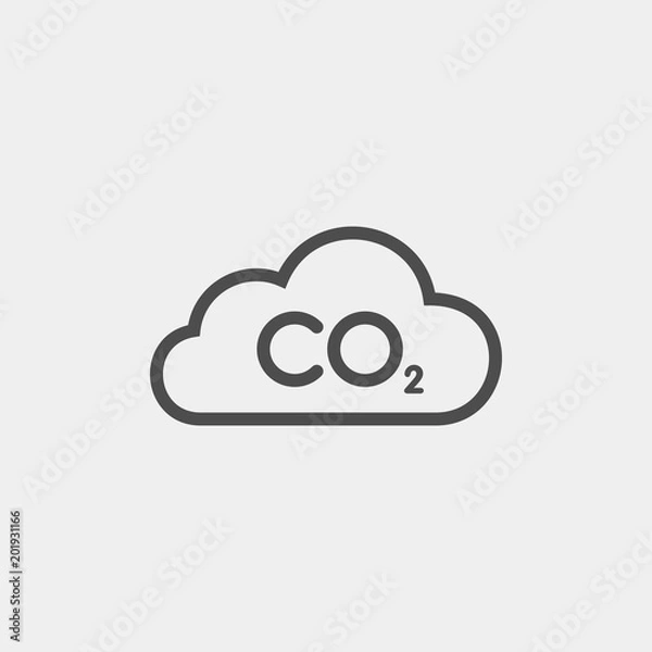 Fototapeta Carbon dioxide flat vector icon