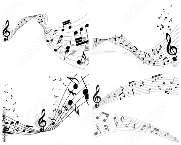 Fototapeta musical backgrounds set