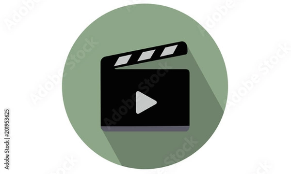 Fototapeta Clapperboard with Play Sign vector illustration