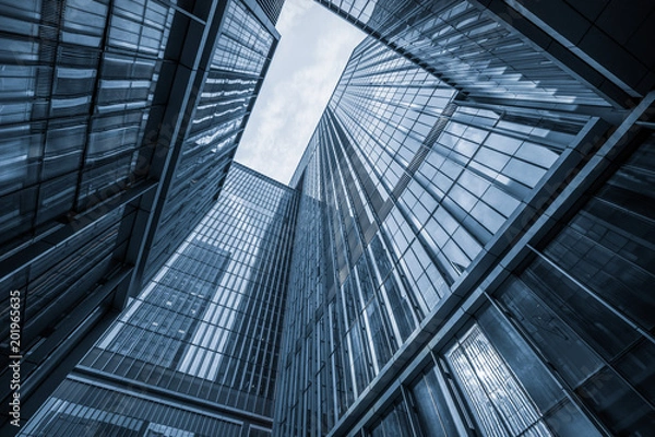 Fototapeta glass architecture of modern building in tokyo.