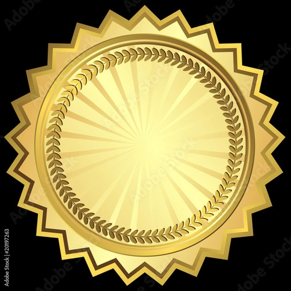 Fototapeta Golden round frame (vector)