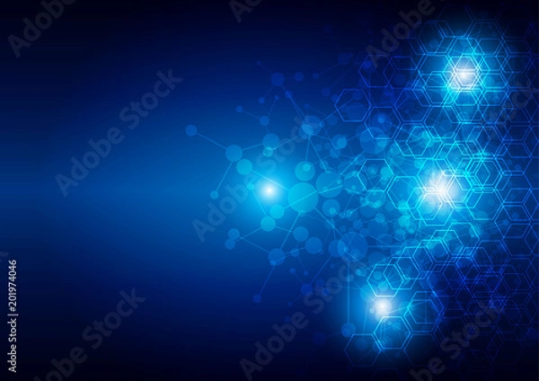 Obraz abstract blue background technology concept. illustration vector design.