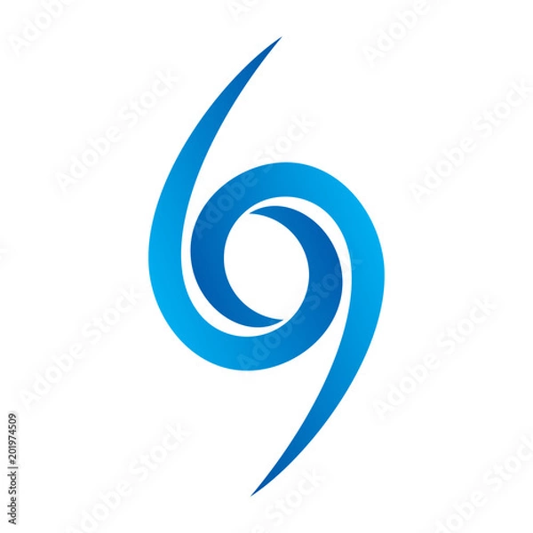 Obraz blue number 69 logo vector