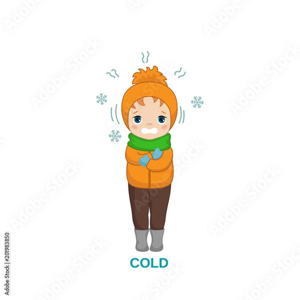 Fototapeta Cold weather boy.