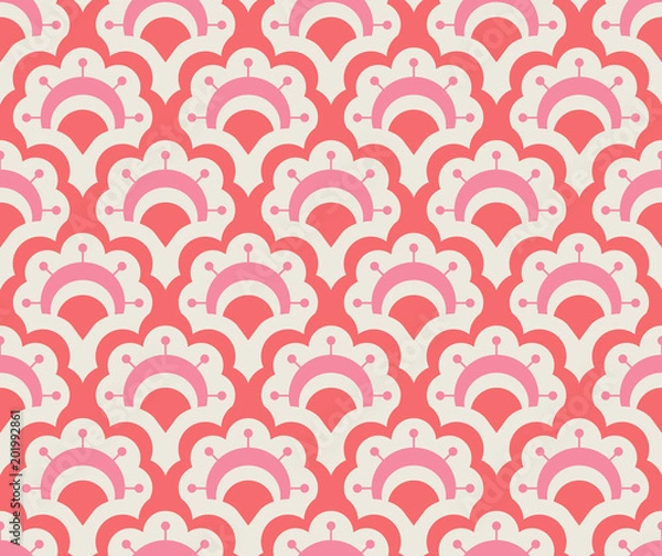Fototapeta seamless retro pattern with floral elements