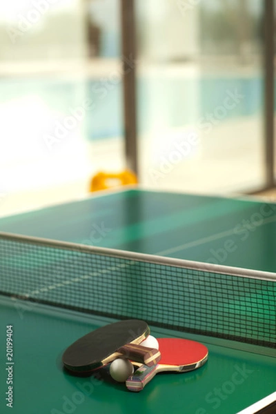 Obraz Table tennis rackets and ball