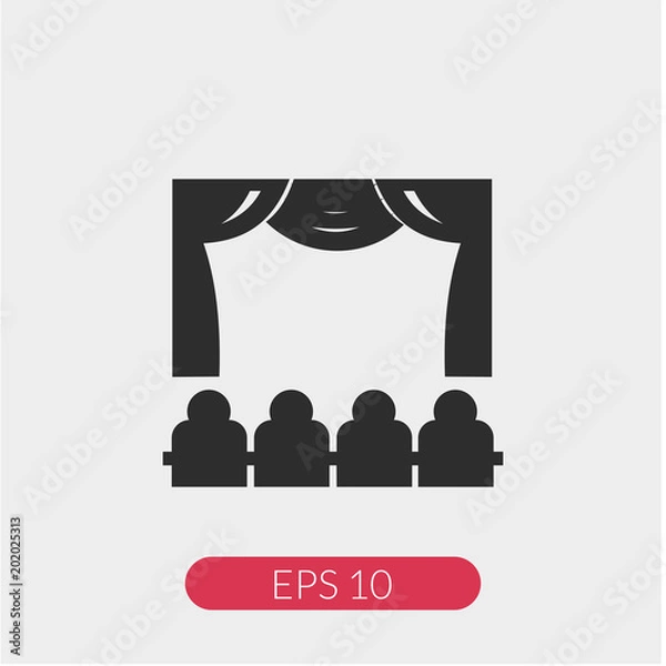 Fototapeta Theater stage vector icon