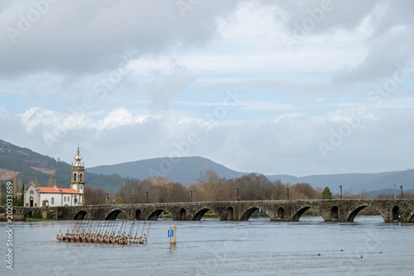Obraz Old bridge near flood
