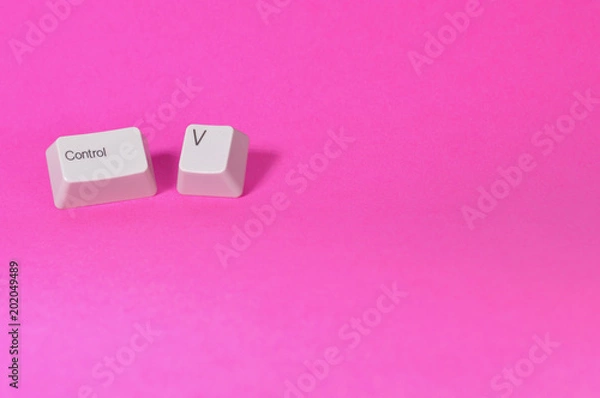 Obraz ctrl v keys on pink background