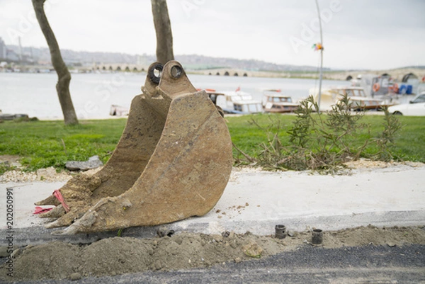 Fototapeta work machine scoop