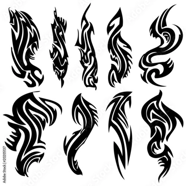 Obraz vector illustration tattoo design set