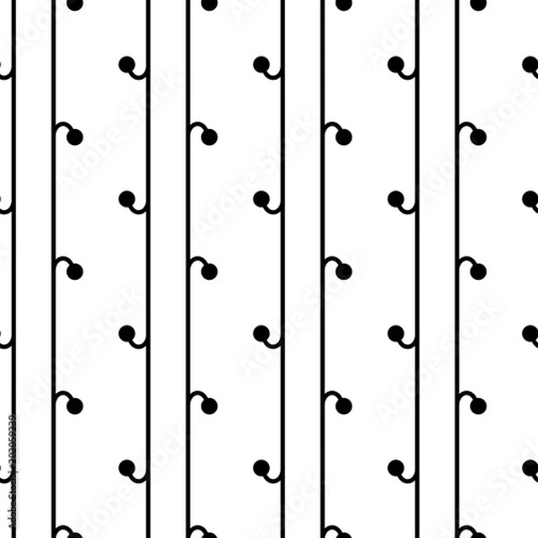 Fototapeta Seamless pattern. Vector seamless pattern. Seamless Pattern with hook shape lines.