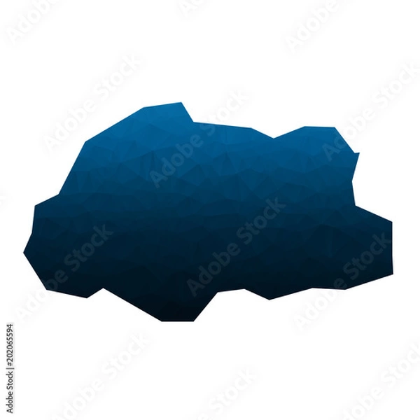 Obraz Bhutan map in geometric polygonal,low poly. Vector illustration.