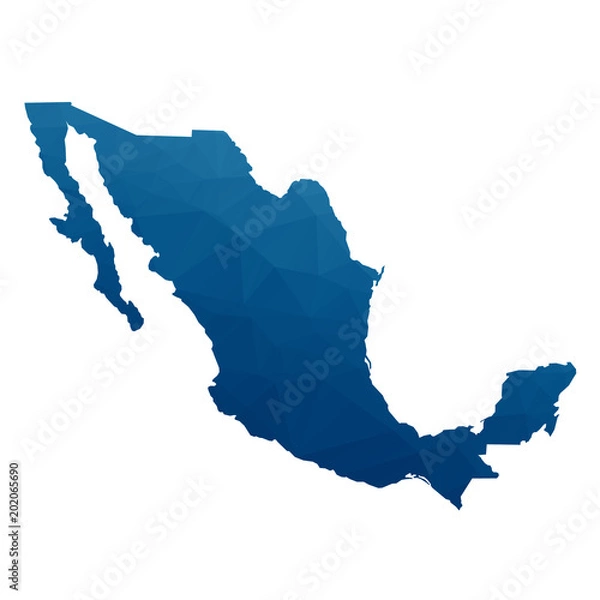 Obraz Mexico map in geometric polygonal,low poly. Vector illustration.