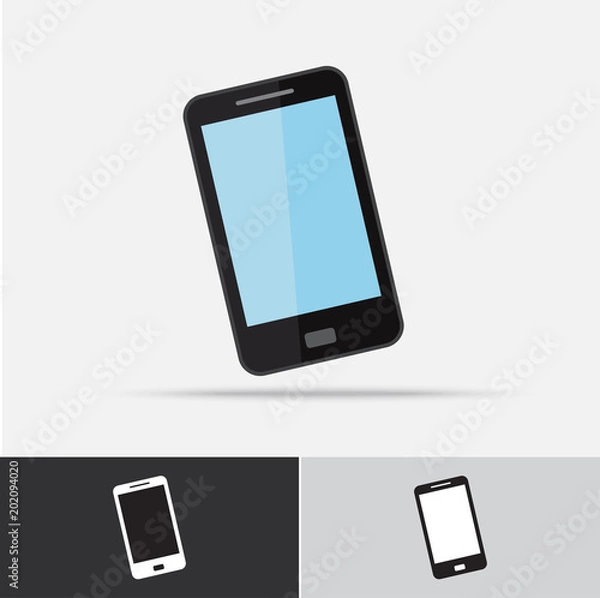 Fototapeta Cell Phone Vector Icon Flat Design