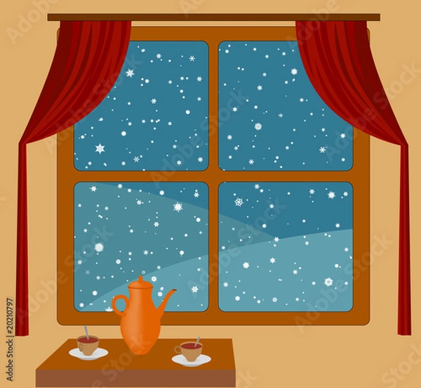 Obraz Snowfall outside