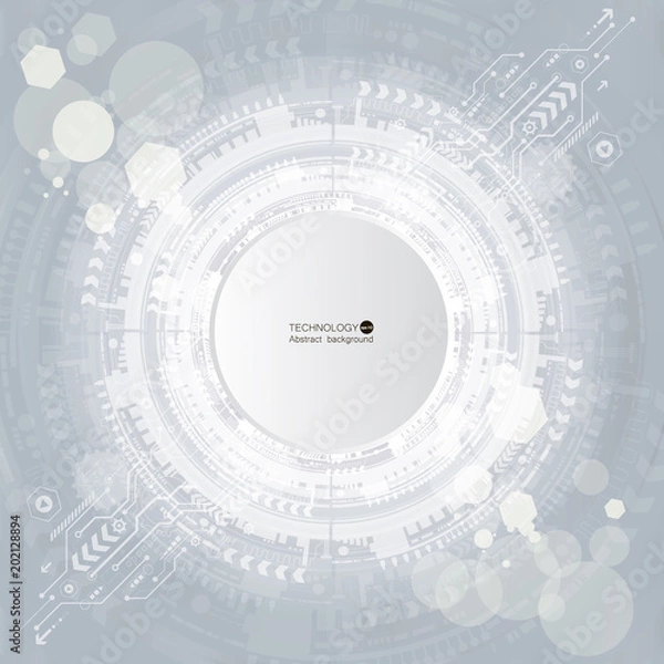 Fototapeta Abstract technological background with various technological elements. Structure pattern technology backdrop. Vector.