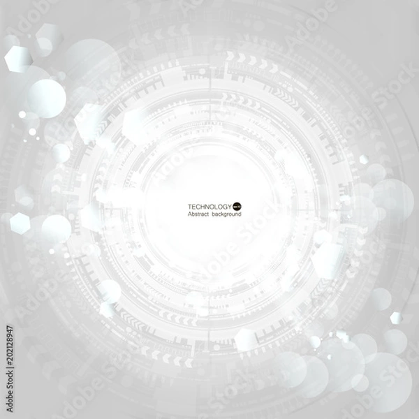 Fototapeta Abstract technological background with various technological elements. Structure pattern technology backdrop. Vector.