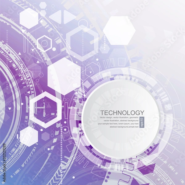 Obraz Abstract technological background with various technological elements. Structure pattern technology backdrop. Vector