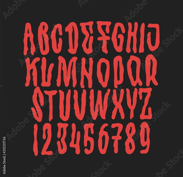 Obraz Hand Drawn alphabet. Modern vector font. Creative typeface.