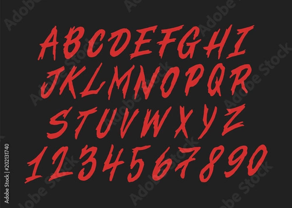 Obraz Hand Drawn alphabet. Modern vector font. Creative typeface.