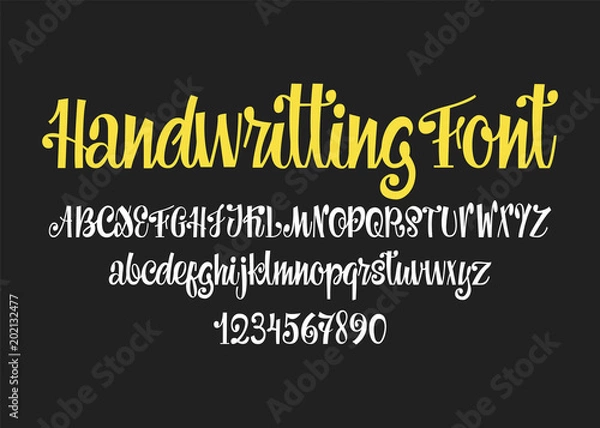 Fototapeta Calligraphic vector script font. Handwritten brush style modern calligraphy cursive typeface.