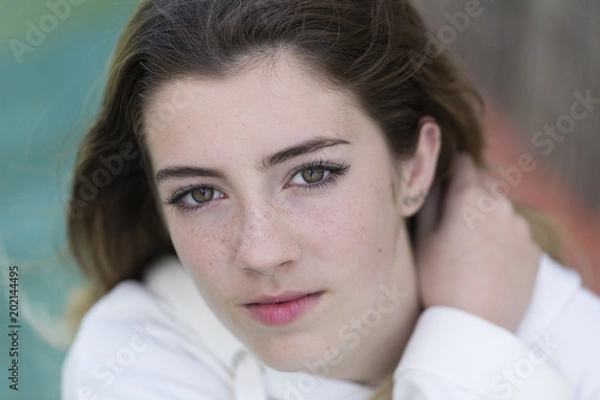 Obraz Young teenager looking towards the photo camera. Horizontal shot with natural light.