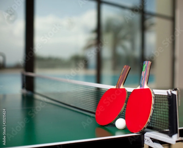 Obraz Table tennis rackets and ball