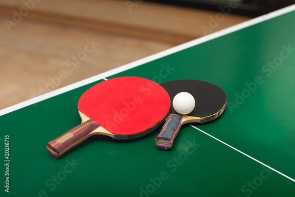 Obraz Table tennis rackets and ball