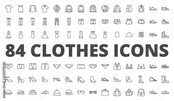 Fototapeta Clothes line icon vector pack