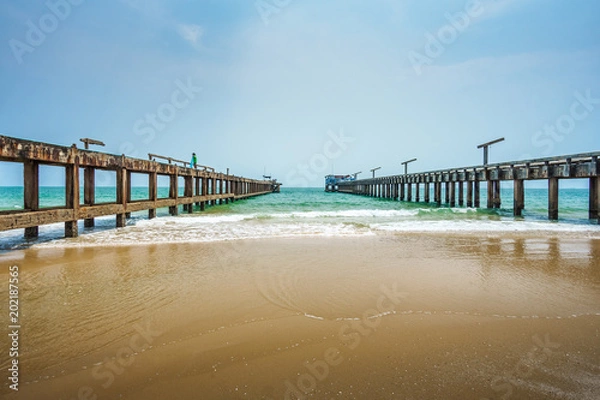 Fototapeta Concrete jetty into the sea