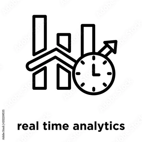 Fototapeta real time analytics icon isolated on white background