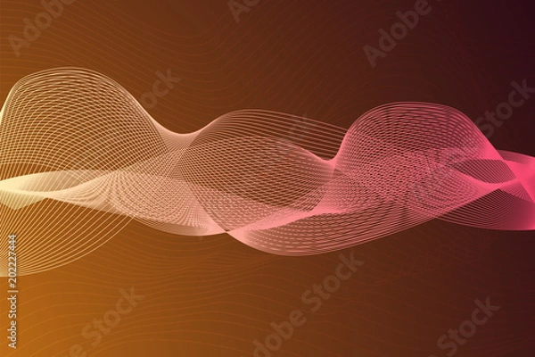 Obraz Vector abstract background with colored dynamic waves. Future geometric template with thin lines transition.