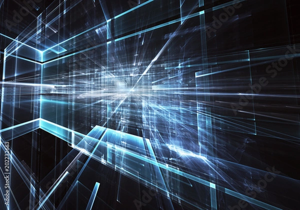 Fototapeta Fractal art - computer image, technological background