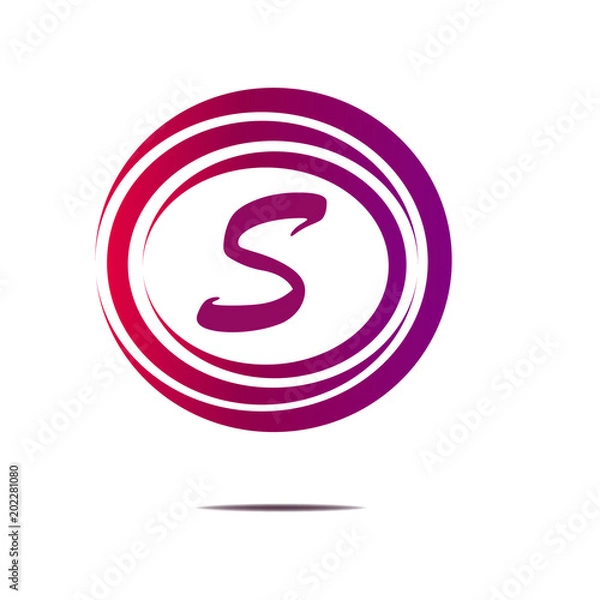 Fototapeta abstract circle letter logo illustration isolated on white background