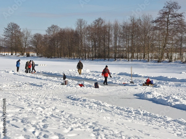 Obraz Eistockschützen am See