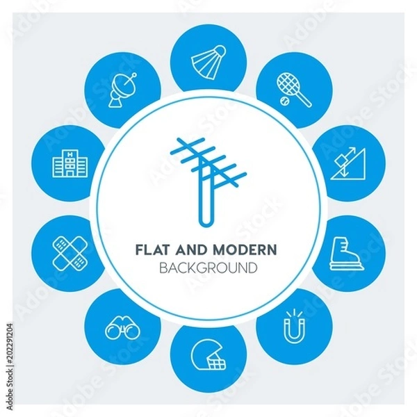 Fototapeta health, science, sports Infographic Circle outline Icons Set. Contains such Icons as  business,  website,  elements,  background,  pattern,  banner,  slider and more. Fully Editable. Pixel Perfect