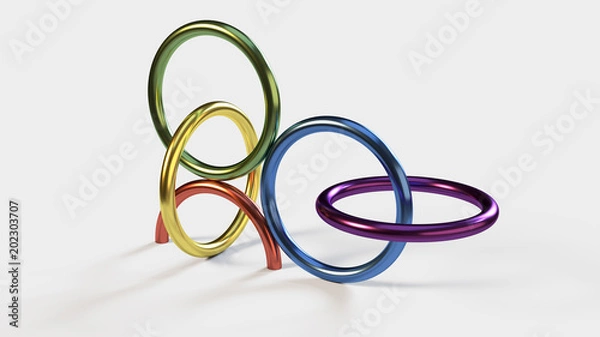 Obraz 3D rendered abstracts rings background wallpaper