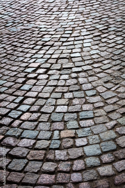 Fototapeta abstract background of cobblestone pavement