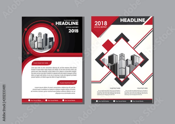 Fototapeta Business abstract vector template. Brochure design, cover modern layout, annual report, poster, flyer in A4 with colorful triangles, geometric shapes for tech, science, market with light background