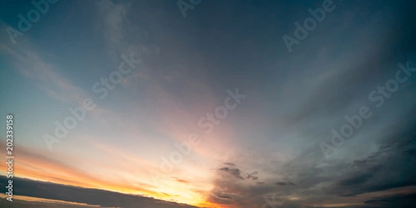 Fototapeta Sunset / sunrise with clouds, light rays