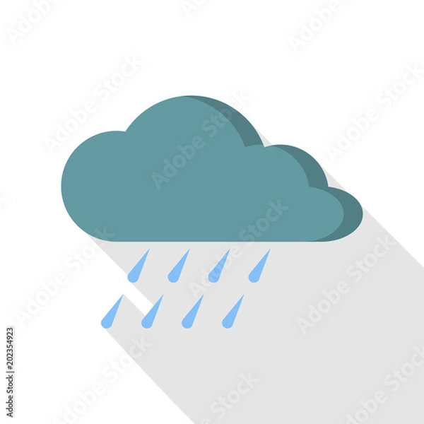 Fototapeta Rain icon. Flat illustration of rain vector icon for web