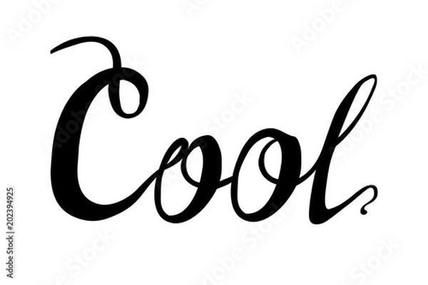 Fototapeta Cool. Hand written word on white background