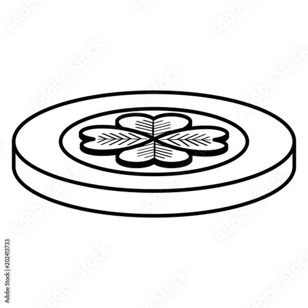 Fototapeta coin with clover icon vector illustration design