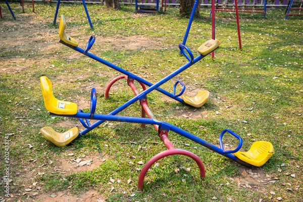 Obraz Colorful toys in the playground.