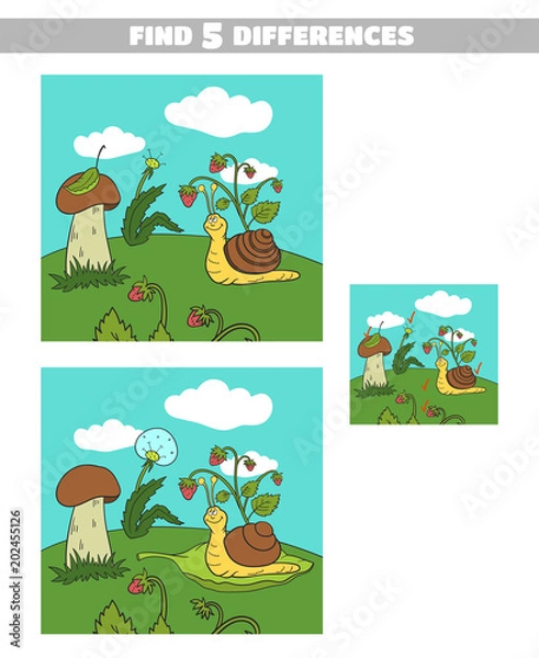 Fototapeta Find Differences Forest Snail