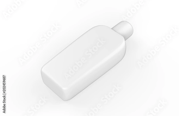 Fototapeta Shampoo bottle mock-up template on isolated white background, 3d illustration