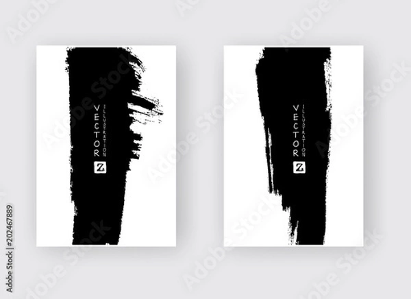 Obraz vector black ink brush stroke